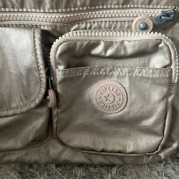 KIPLING Archie Metallic Handbag Crossbody purse Spicy Gold - Picture 7 of 14